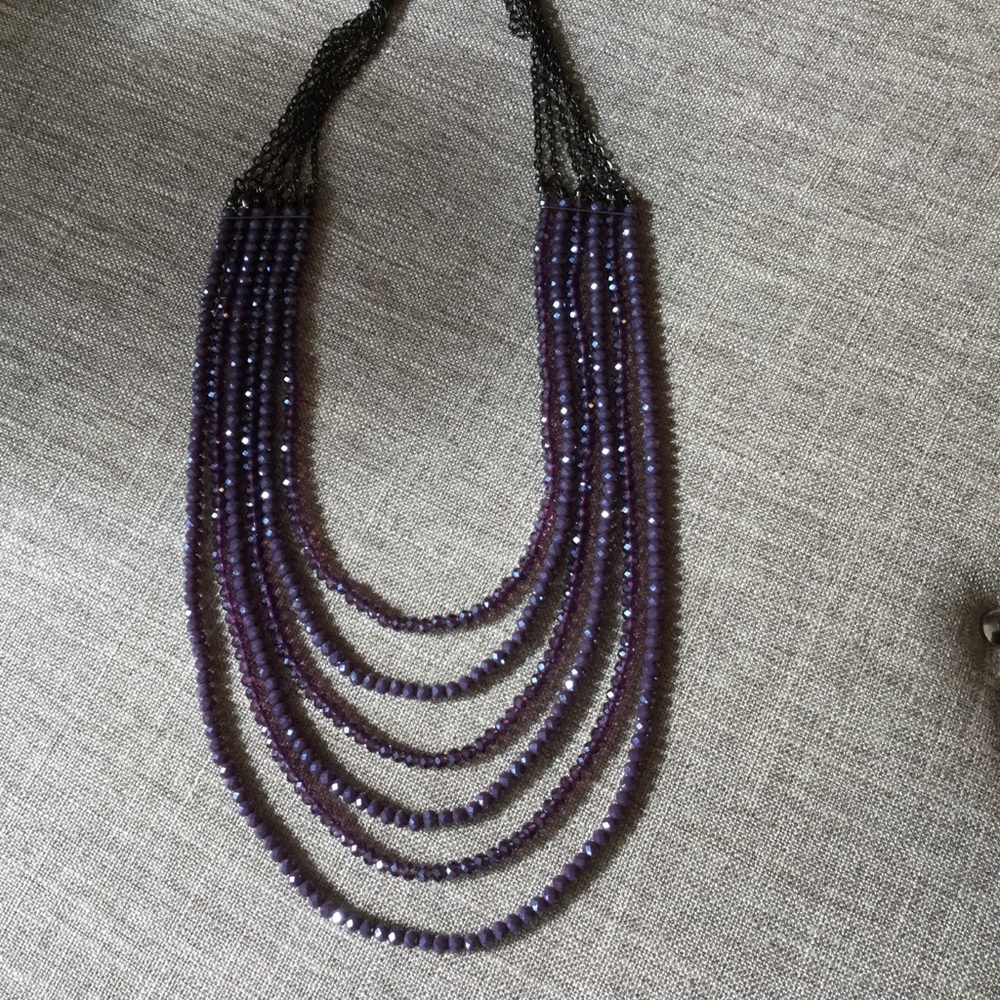 Purple crystal necklace with sparkle